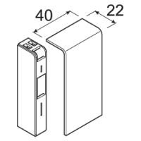 Заглушка торцевая правая-левая для плинтуса 20х80 мм, PC/ABS безгалоген., RAL9010 чисто-белый . Hager SL