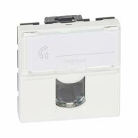 Розетка RJ45 UTP кат.6, 2 модуля. Белый. Legrand Mosaic