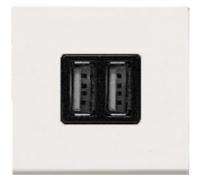 Розетка USB двойная для зарядки 2х750 мА/1х1500 мА, ABB Zenit белый N2285 BL