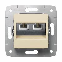 Розетка телефонная двойная 2хRJ11. Слоновая кость. Legrand Cariva
