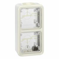 Монтажная коробка 2 поста вертикальная, Белый. Plexo(мембр. сальники),IP55. Legrand