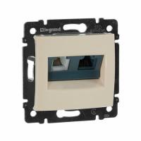Розетка телефон/интернте RJ11/RJ45 UTP кат.6 Слоновая кость. Legrand. Valena