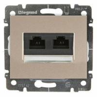 Розетка компьютерная двойная RJ 45 UTP категории 5е, винтовые клеммы Титан.Galea Life. Legrand