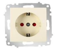 Розетка электрическая с заземлением со шторками ABB Cosmo кремовый 619-010300-243