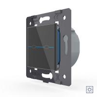 Выключатель LIVOLO Quadro 2 клавиши сухой контакт Черный (механизм)