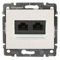 Розетка компьютерная двойная RJ 45 FTP категории 6, винтовые клеммы Жемчуг. Galea Life