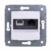 Розетка телефон+компьютер RJ11/RJ45. Белый. Legrand Cariva