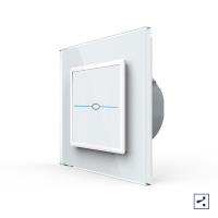Сенсорный проходной выключатель Livolo Quadro 1 клавиша 1 пост Белый