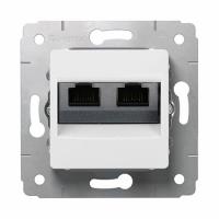 Розетка компьютерная двойная 2хRJ45 UTP кат.6. Белый. Legrand Cariva