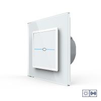 Сенсорный импульсный выключатель Livolo Quadro сухой контакт 1 клавиша 1 модуль Белый
