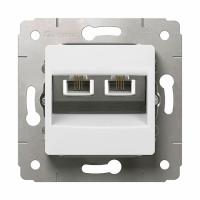 Розетка телефонная двойная 2хRJ11. Белый. Legrand Cariva