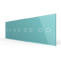 Панель для четырех сенсорных выключателей Livolo, 8 клавиш (2+2+2+2), цвет зеленый, стекло
