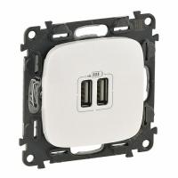 Зарядное устройство с двумя USB-разъемами 240В/5В 1500мА Белый. Legrand Valena ALLURE