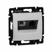 Розетка телефон/интернте RJ11/RJ45 UTP кат.6 Белая. Legrand. Valena