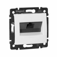Розетка компьютерная RJ45 UTP кат.6 на захватах Белая. Legrand. Valena