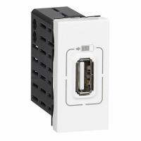 Зарядное устройство с 1-м USB-разъемом 240В/5В 750мА Белый. Legrand Mosaic