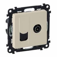 Розетка ТВ простая + интернет RJ 45 кат. 6 UTP Valena Life. Слоновая кость. Legrand