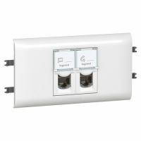 Розетка DLP для крышки 65мм 2X RJ45 UTP Кат.6 Белый. Legrand Mosaic