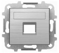 Розетка компьютерная одинарная RJ45 5 кат. ABB Sky, нержавеющая сталь 2018.5 + 8518.1 AI