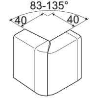 Угол внешний изменяемый 83-135град. для профиля 20х55 мм, PC/ABS безгалоген., цвет вишня . Hager SL