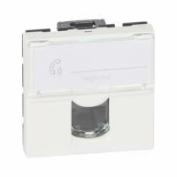 Розетка RJ45 UTP кат.6, 90° вертикальная, 2 модуля. Белый. Legrand Mosaic