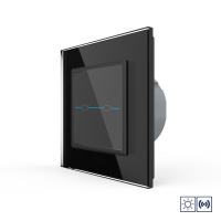Сенсорный импульсный выключатель Livolo Quadro сухой контакт 2 клавиши 1 модуль Черный