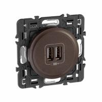 Зарядное устройство 2xUSB 2400 мА Графит. Celiane. Legrand