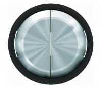 Выключатель двухклавишный ABB Skymoon, 10 А, черное стекло 8111 + 8611 CN