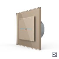 Сенсорный проходной выключатель Livolo Quadro 1 клавиша 1 пост Золотой