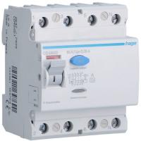 Устройство защитного отключения 80 А / 30mA / A тип / 4 полюса / Hager