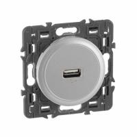 Розетка USB для передачи данных. Титан. Celiane
