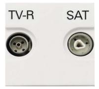 Розетка TV-R/SAT проходная Zenit (Белый) N2251.8 BL