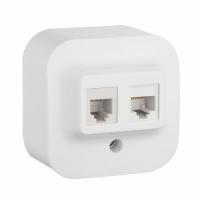 Розетка телефон+компьютер RJ11+RJ45 UTP кат.5е. Белый. Legrand Quteo