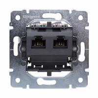 Розетка компьютерная двойная 2хRJ45 UTP кат.5e, монтаж на винтах. Legrand Galea Life