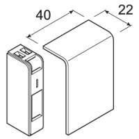 Заглушка торцевая правая-левая для плинтуса 20х55 мм, PC/ABS безгалоген., RAL9010 чисто-белый . Hager SL
