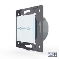 Двухклавишный сенсорный выключатель Livolo Quadro 12/24В с функцией радиоуправления, цвет белый (механизм)
