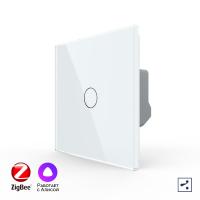 Одноклавишный проходной умный сенсорный выключатель Livolo ZigBee, 1 пост, Белый VL-C701SZ-2WG