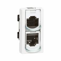 Удвоитель RJ45 UTP тел/Eth, 1 модуль. Белый. Legrand Mosaic