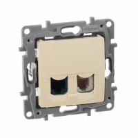 Розетка телефон/интернет RJ11/RJ45 UTP кат.5 Слоновая кость. Legrand. Etika