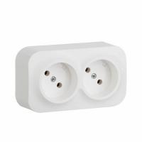 Розетка двойная без заземления 2х2К 16А без шторок, Белый. Legrand Quteo