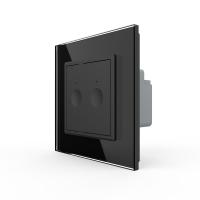 Двухклавишный сенсорный выключатель Livolo Module, цвет черный