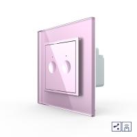 Двухклавишный проходной сенсорный выключатель Livolo Module с функцией радиоуправления, цвет розовый