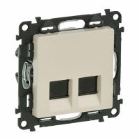 Розетка интернет одиночная RJ 45 Категория 6 UTP+ Розетка телефонная RJ 11 Valena Life. Слоновая кость. Legrand