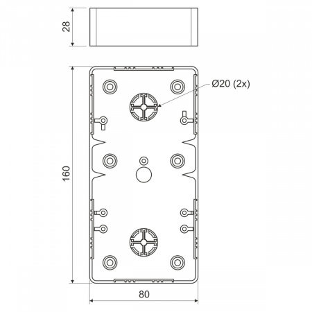 приборная коробка LK 80X28 2R_HB