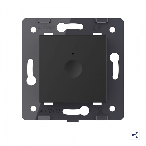 Одноклавишный проходной сенсорный выключатель Livolo Module, цвет черный (механизм)