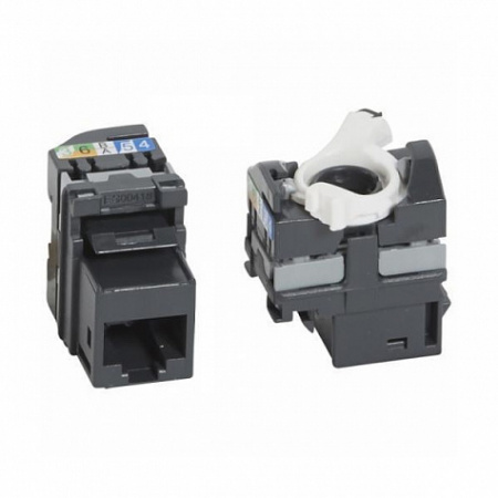 Розетка RJ45 UTP кат.5е 2 модуля. Белый. Legrand Mosaic