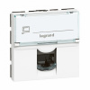 Розетка RJ45 UTP кат.5е 2 модуля. Белый. Legrand Mosaic