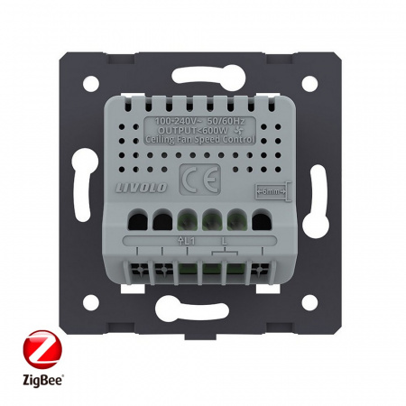 Регулятор вытяжки ZigBee Livolo, цвет черный (механизм) VL-FC1GZ-2BP