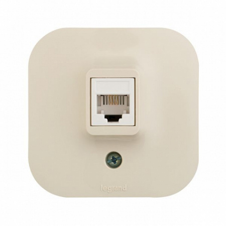 Розетка телефонная RJ11, Слоновая кость. Legrand Quteo