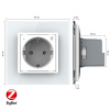 Розетка электрическая ZigBee (Wi-Fi) с заземлением защитными шторками 16A Livolo 1 пост Белая